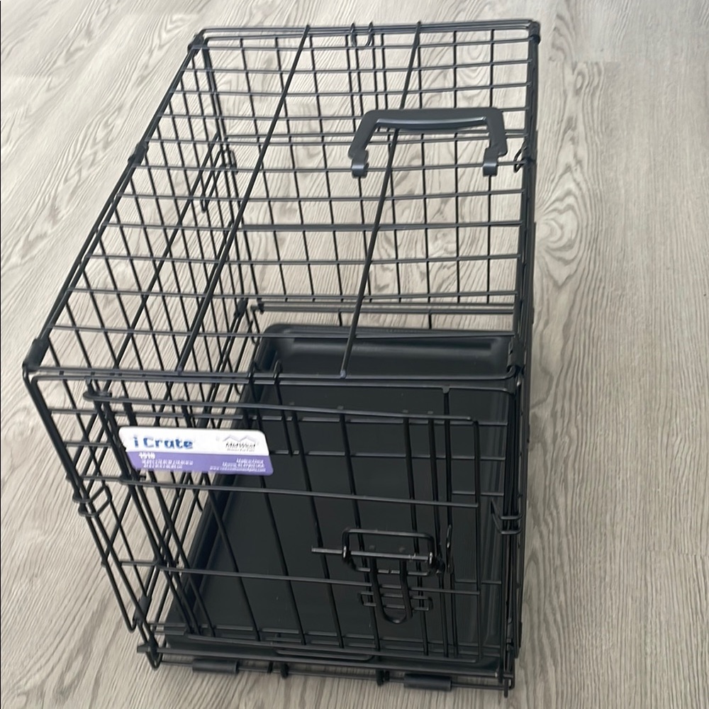 Black Metal Foldable Pet Crate